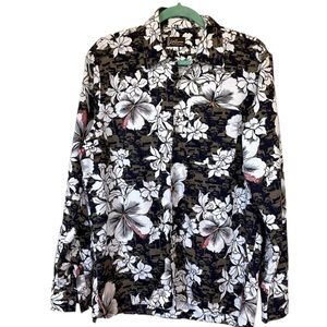 Volcom Brown and White Casual Button Down Shirt with Floral Pattern